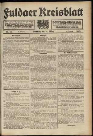 Ausgabe vom Dienstag, den 18. März 1913.