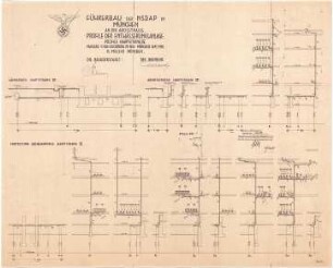 Troost, Paul Ludwig; München, Arcisstr. 12; Führerbau der NSDAP - Entwässerungsanlage, Profile (Schnitte)