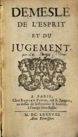 Demesle de l'esprit du jugement