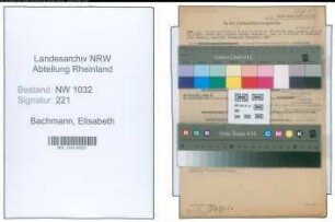 Entnazifizierung Elisabeth Bachmann , geb. 04.01.1897 ()