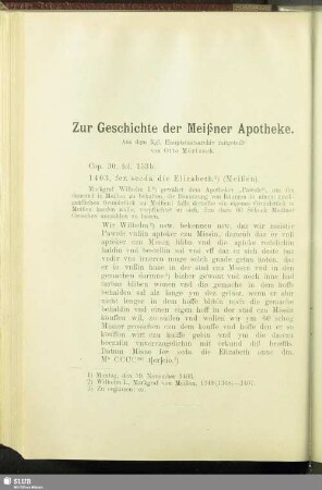 Zur Geschichte der Meißner Apotheke