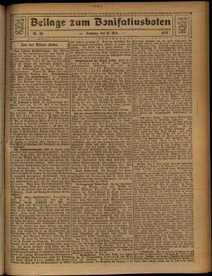 Zweite Ausgabe vom Sonntag, den 15. Mai 1927.