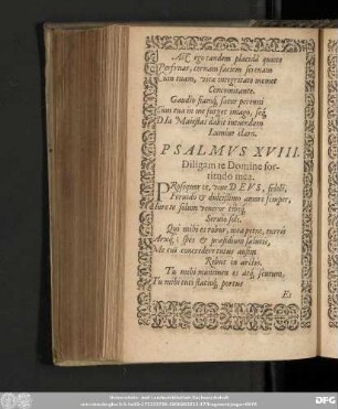 Psalmus XVIII. Diligam te Domine fortitudo mea.