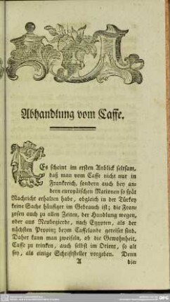 Abhandlung vom Caffe