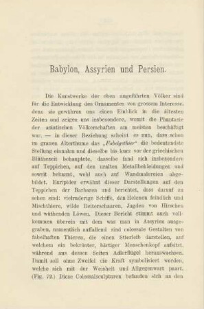 Babylon, Assyrien und Persien.