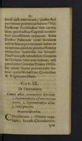 Cap. IX. De Coronatione.