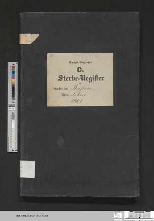 Sterberegister Booßen 1901
