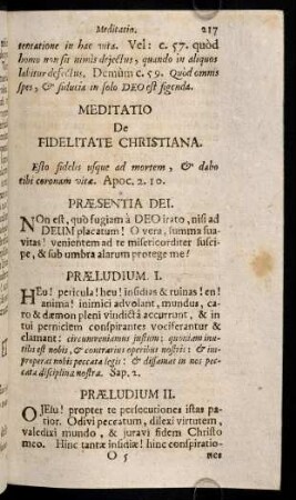 217-224, Diei Quartae Meditatio