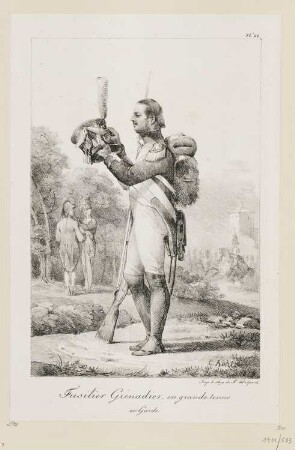 Fusilier grenadier, en grande tenue, Blatt 22 der Folge "Kostüme der Kaisergarde"