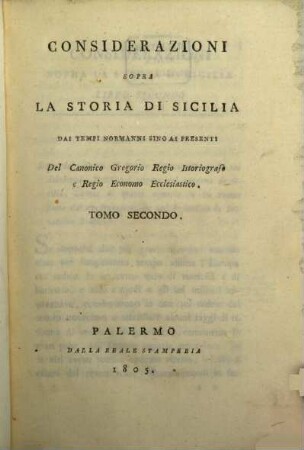 Considerazioni sopra la storia di Sicilia dai tempi normanni sino ai presenti, 2