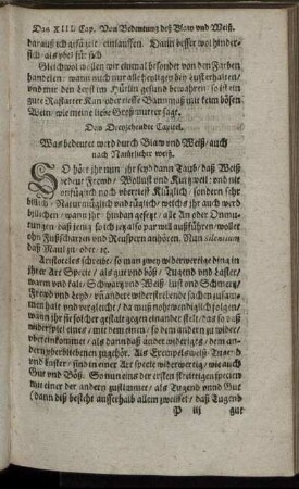 Das Dreyzehende Capitel.