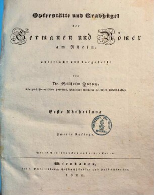 Opferstätte und Grabhügel der Germanen und Römer am Rhein, 1