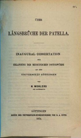 Über Längsbrüche der Patella