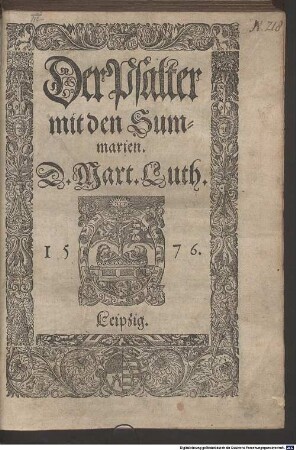 Der Psalter mit den Summarien