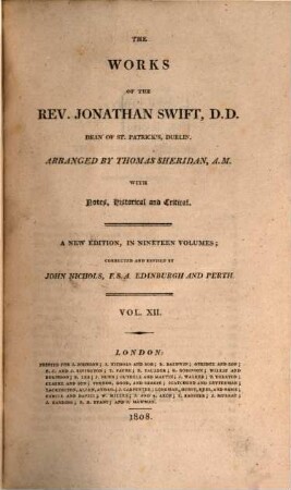 The Works of Jonathan Swift, 12