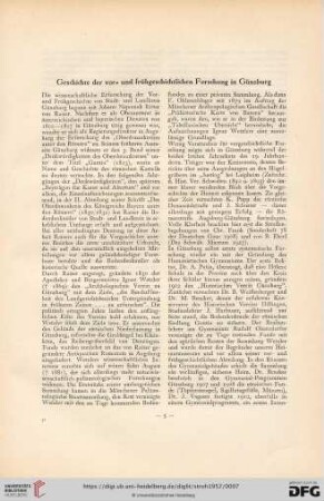 Geschichte der vor- und frühgeschichtlichen Forschung in Günzburg