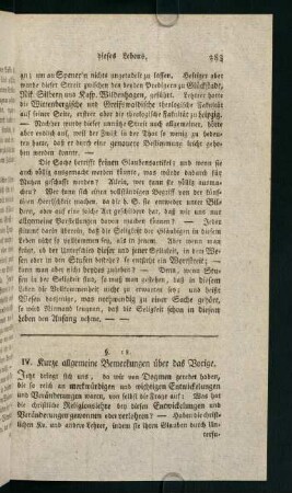 283-290, IV. Kurze allgemeine Bemerkungen über das Vorige