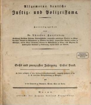 Allgemeine deutsche Justiz-, Kameral- und Polizeifama. 1827 = Jg. 26