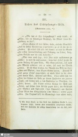 III. Ueber das Schöpfungs-Bild