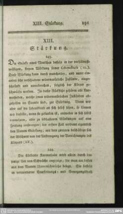 XIII. Stärkung