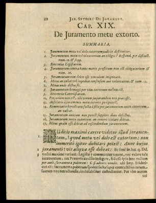 Cap. XIX. De Iuramento metu extorto.