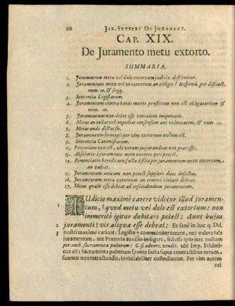 Cap. XIX. De Iuramento metu extorto.