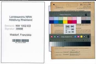 Entnazifizierung Franziska Waldorf, geb. 05.06.1898 (Lehrerin)