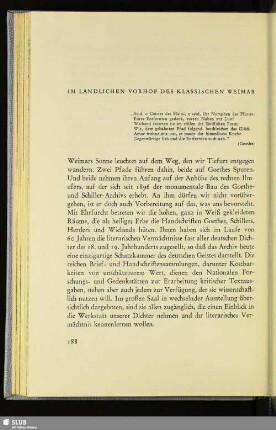 Im Ländlichen Vorhof Des Klassischen Weimar