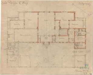 Fischer, Theodor; Kassel; Haus Pfeiffer - Grundriss EG