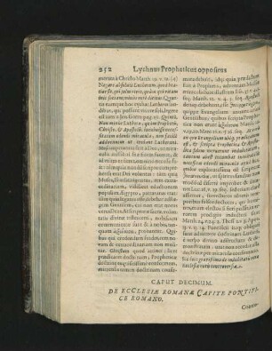 Caput Decimum. De Ecclesiae Romanae Capite Pontifice Romano.