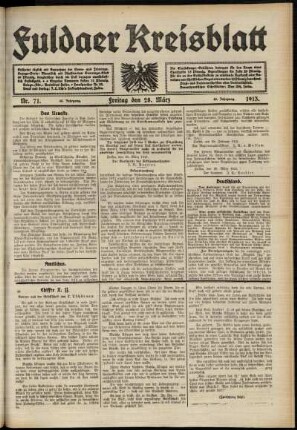 Ausgabe vom Freitag, den 28. März 1913.