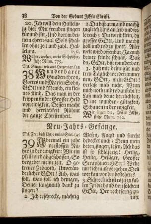 Neu-Jahrs-Gesänge. - Von dem dreyfachen Amt Christi.