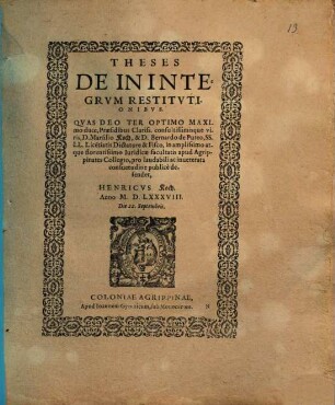 Theses in integrum restitutionibus