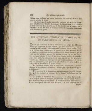 Des Affections Convilsives, Spasmodiques Et Paralytiques En Général.