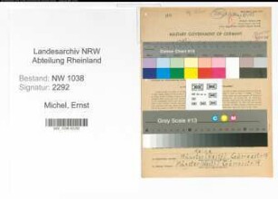 Entnazifizierung Ernst Michel , geb. 27.11.1915 (Bahnbeamter)