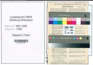 Entnazifizierung Franz Dappers , geb. 20.09.1909 (Friseur)