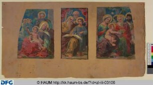 Entwurf für die neuen Wandmalereien im nördlichen Querhaus des Braunschweiger Domes: "Ruhe auf der Flucht nach Ägypten, Der zwölfjährige Jesus im Tempel und Die Anbetung der Heiligen drei Könige"