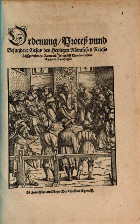 Ordenung, Proceß vnnd Besundere Gesatz des Heyligen Römischen Reichs Hoffgerichts, zu Rotweil : Jn zwölff Theylenn odder Tractaten verfasset