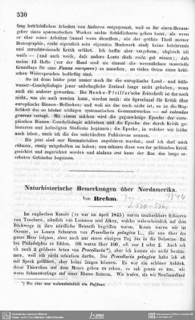 Naturhistorische Bemerkungen über Nordamerika.