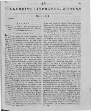Jahn, F.: Zur Naturgeschichte der Schönlein'schen Binnenausschläge oder Exantheme. Eisenach: Bärecke 1840 (Beschluss von Nr. 44)