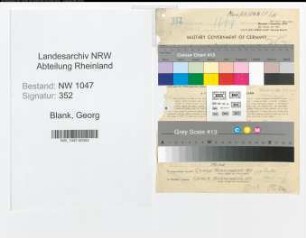 Entnazifizierung Georg Blank , geb. 19.02.1903 (Schlosser)
