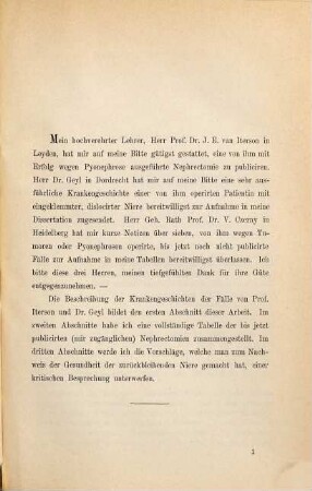 Beiträge zur Nieren-Exstirpation