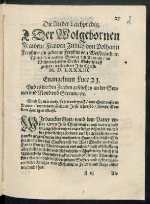 Die Ander Leichpredig.