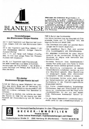 Ein starker Blankeneser Bürger-Verein tut not!