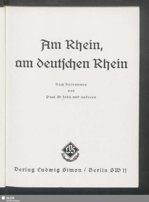 Am Rhein, am deutschen Rhein