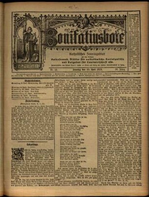Ausgabe vom Sonntag, den 13. April 1919.