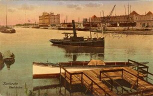 Postkartenalbum. "Karlsruhe - Rheinhafen". Anlegestelle Rheinhafen