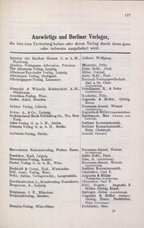 Auswärtige und Berliner Verleger