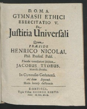 5: Die Iustitia Universali