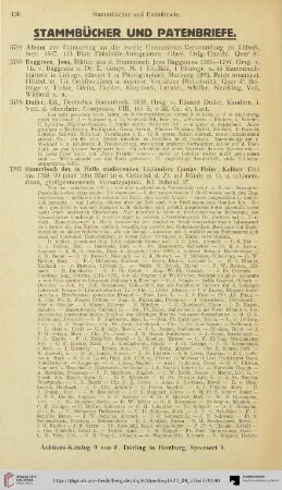 Stammbücher und Patenbriefe (Nr. 3794-3804)